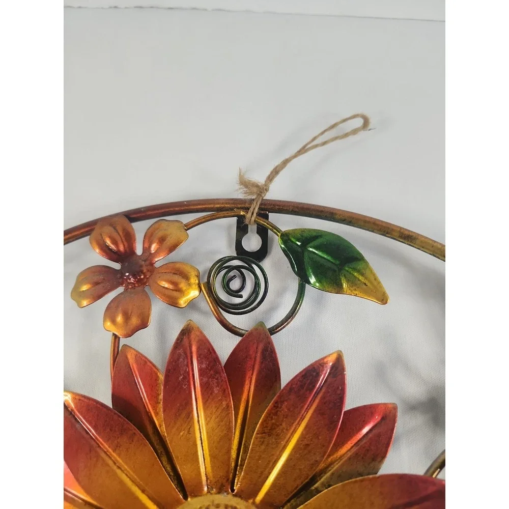 Metal Wall Hanging Welcome Sign Bees And Flowers 15‎ X 15 Inch